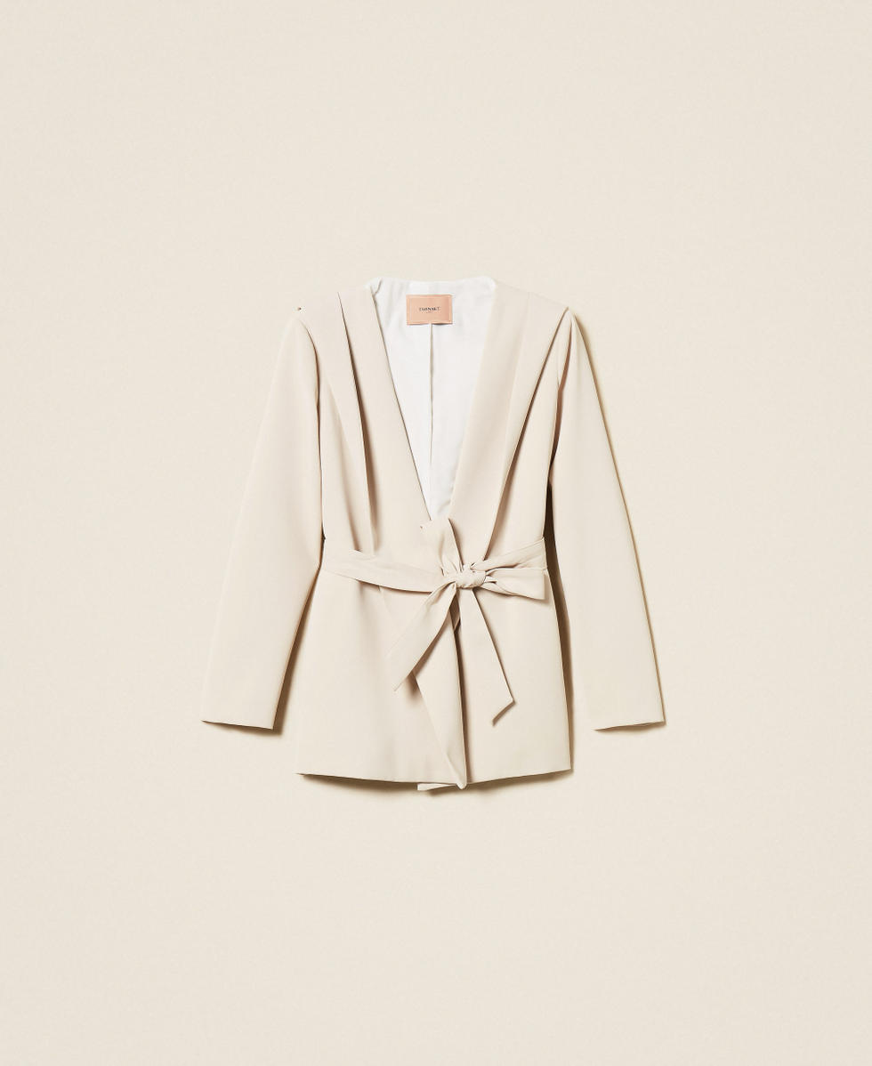 Giacca con cappuccio e cintura Beige "Plaster" Donna 252TF2012_12879_S0