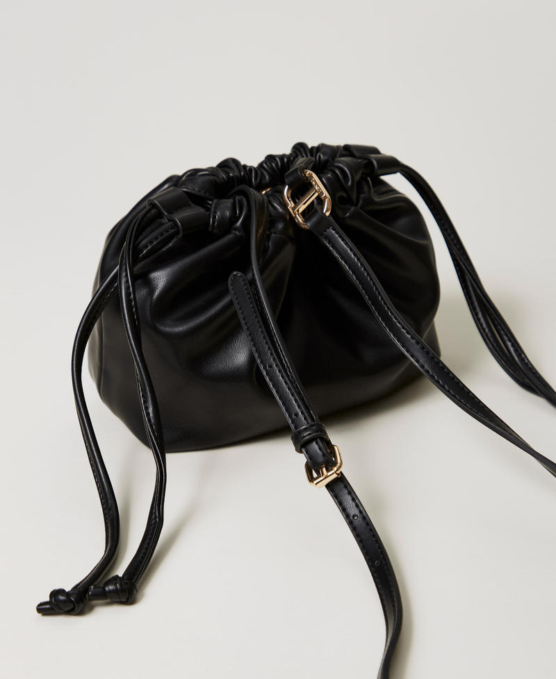 Borsa a tracolla con arricciatura Nero Donna 251TD8032_00006_03