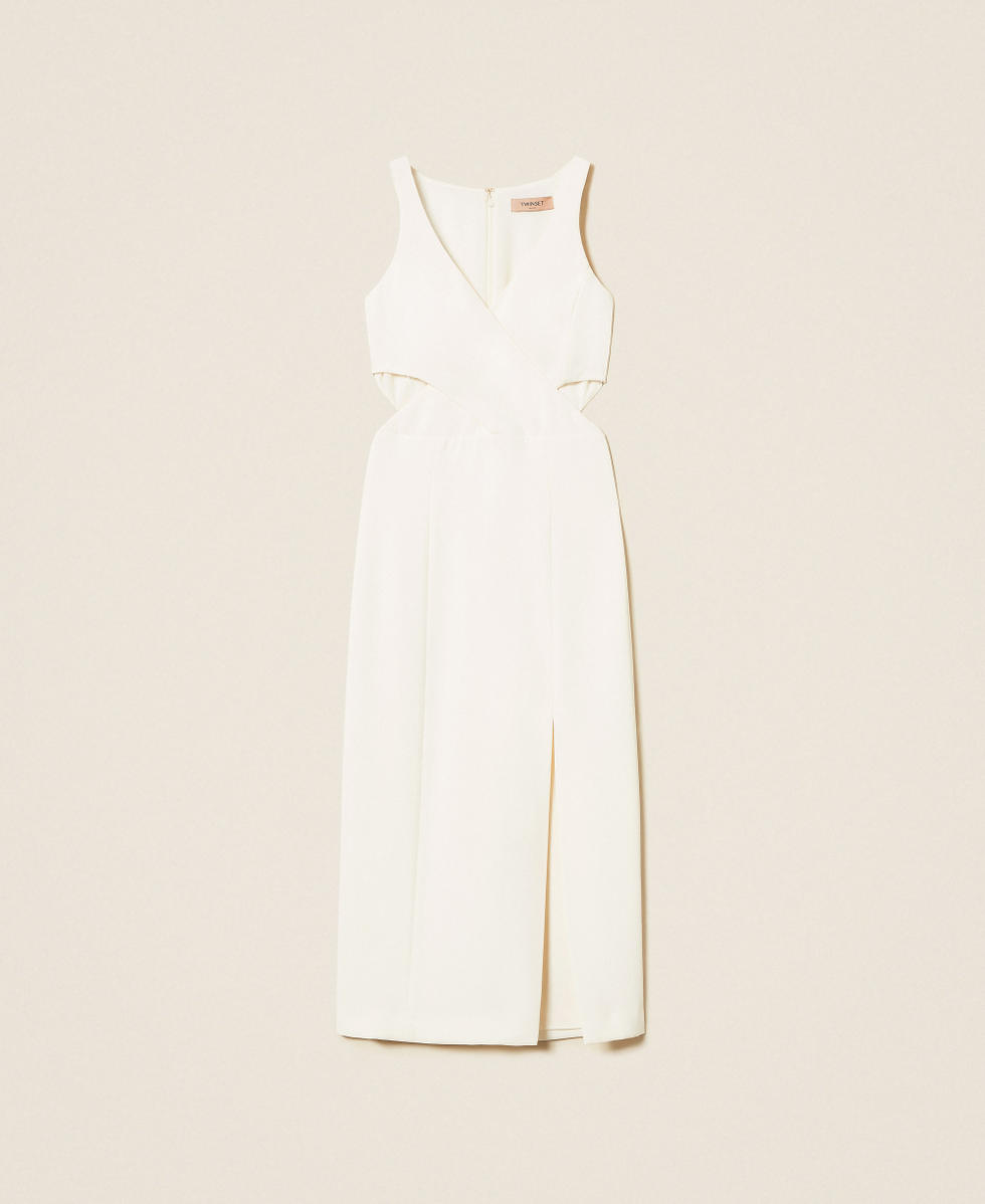 Abito longuette in crêpe con cut-out Madreperla Donna 252TP2165_00059_S0