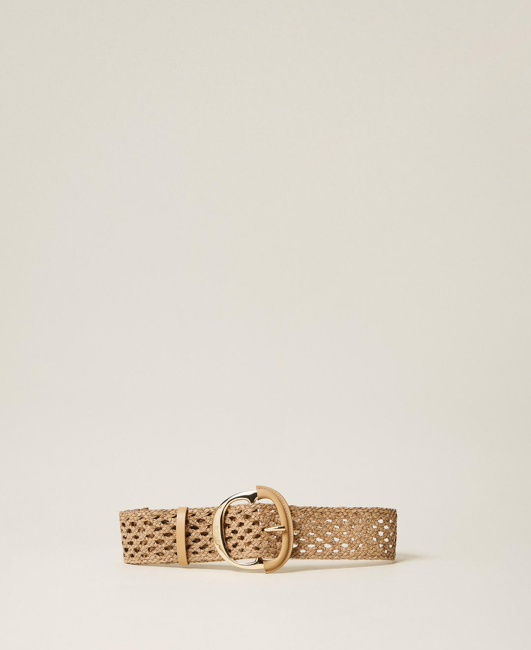 Ceinture avec finition tressée et grande boucle