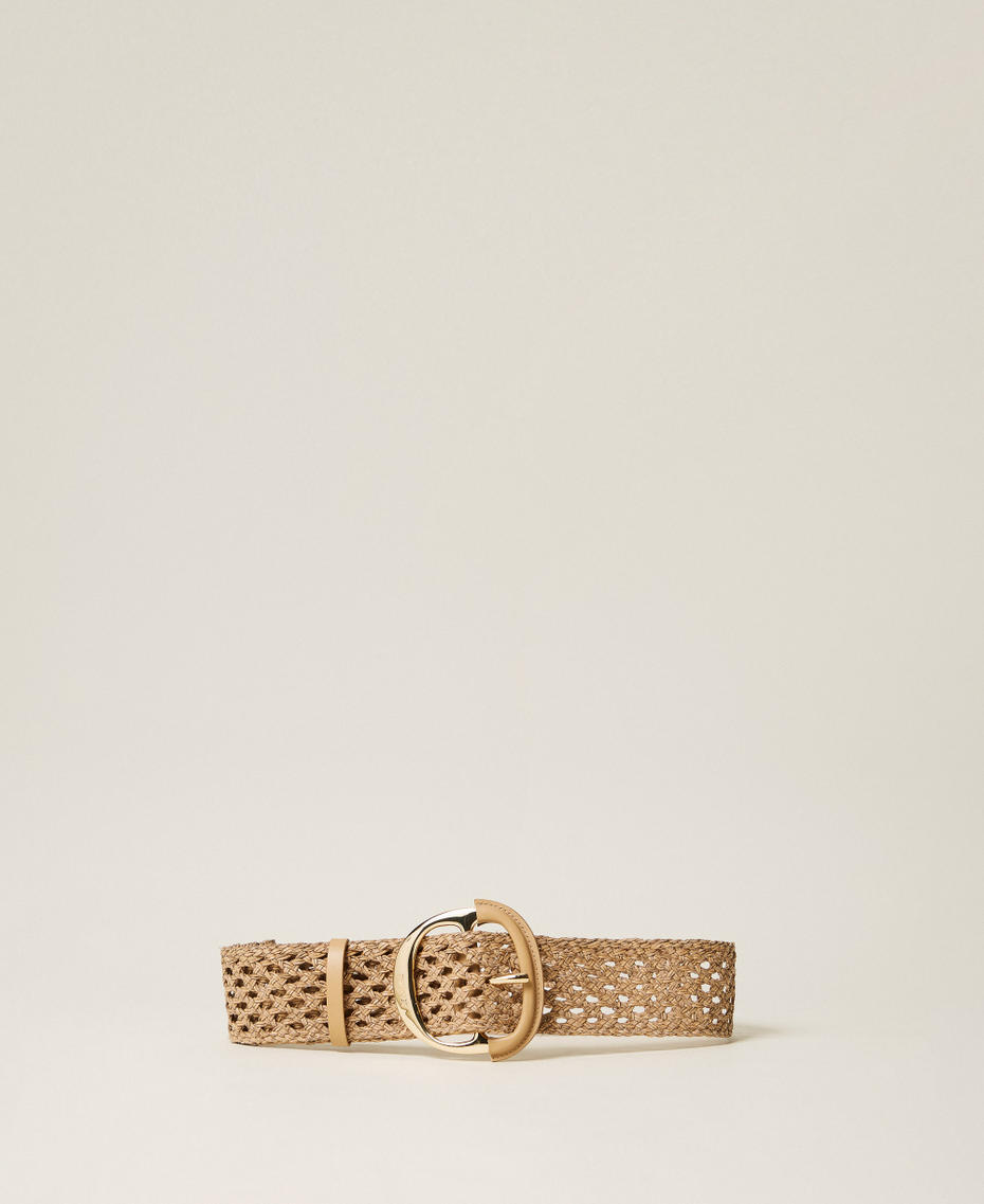 Flechtg&uuml;rtel mit Maxi-Schnalle Natural Beige Frau 261TO5390_12559_01