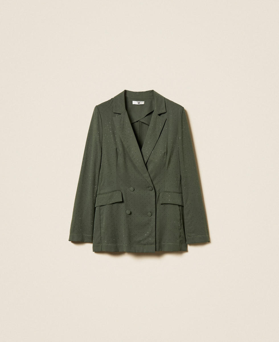 Twill blazer with studs