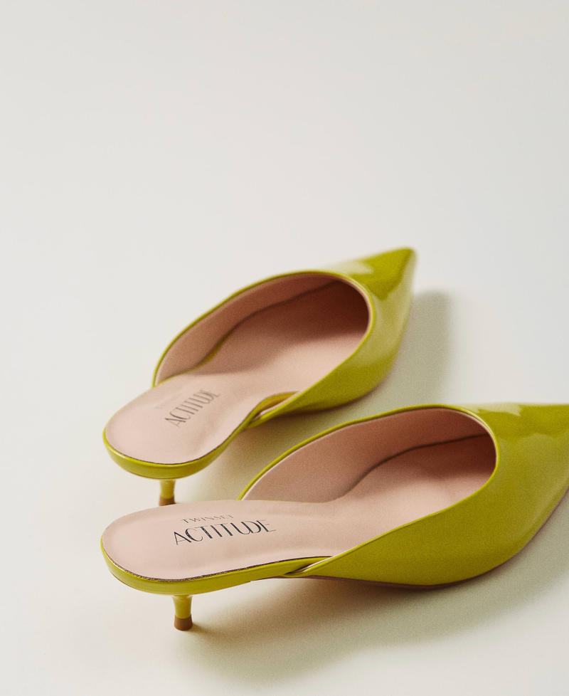 Faux patent leather mules court shoes Citronelle Woman 251ACP012_00910_03