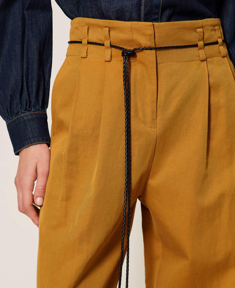 Wide gabardine trousers Woody Brown Woman 261TP2203_12891_05