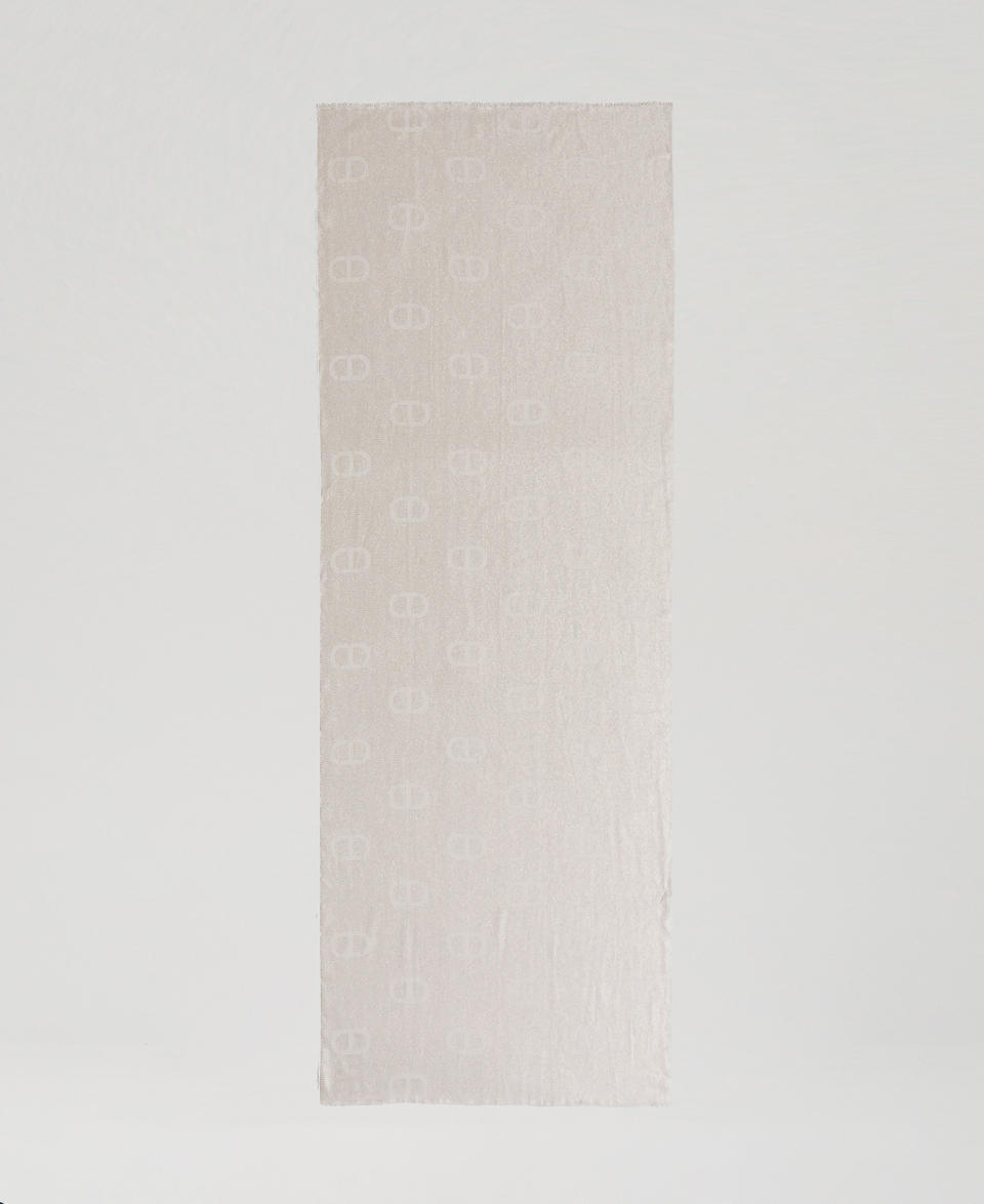 Jacquard stole with lurex and Oval T White Snow Woman 251TO5280_00282_05
