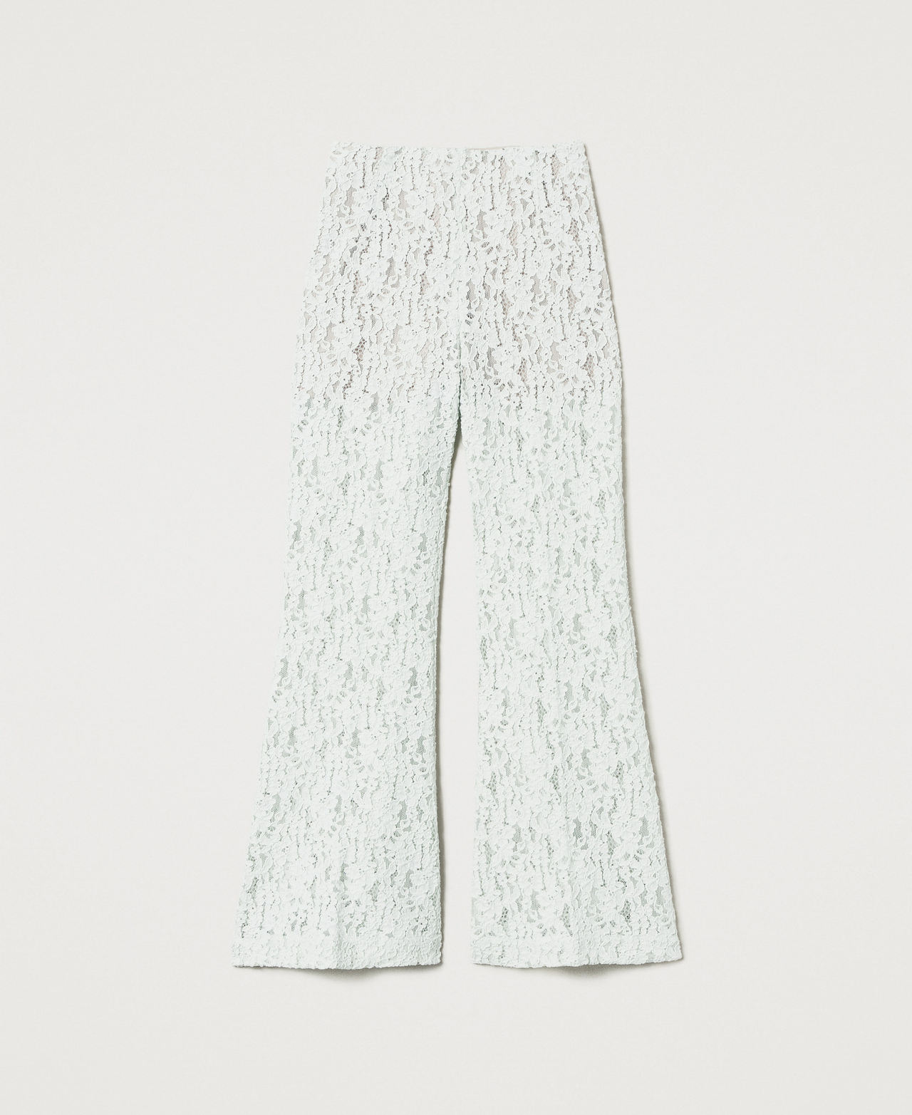 Flared trousers in floral lace Water Green Woman 251TT2016_12371_0S