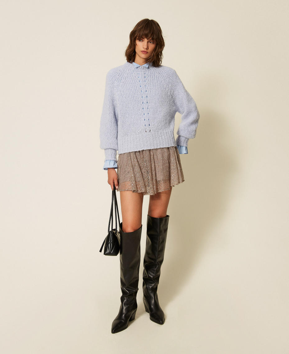 Alpaca blend jumper Light Dusty Blue Woman 262TF3040_14104_T0