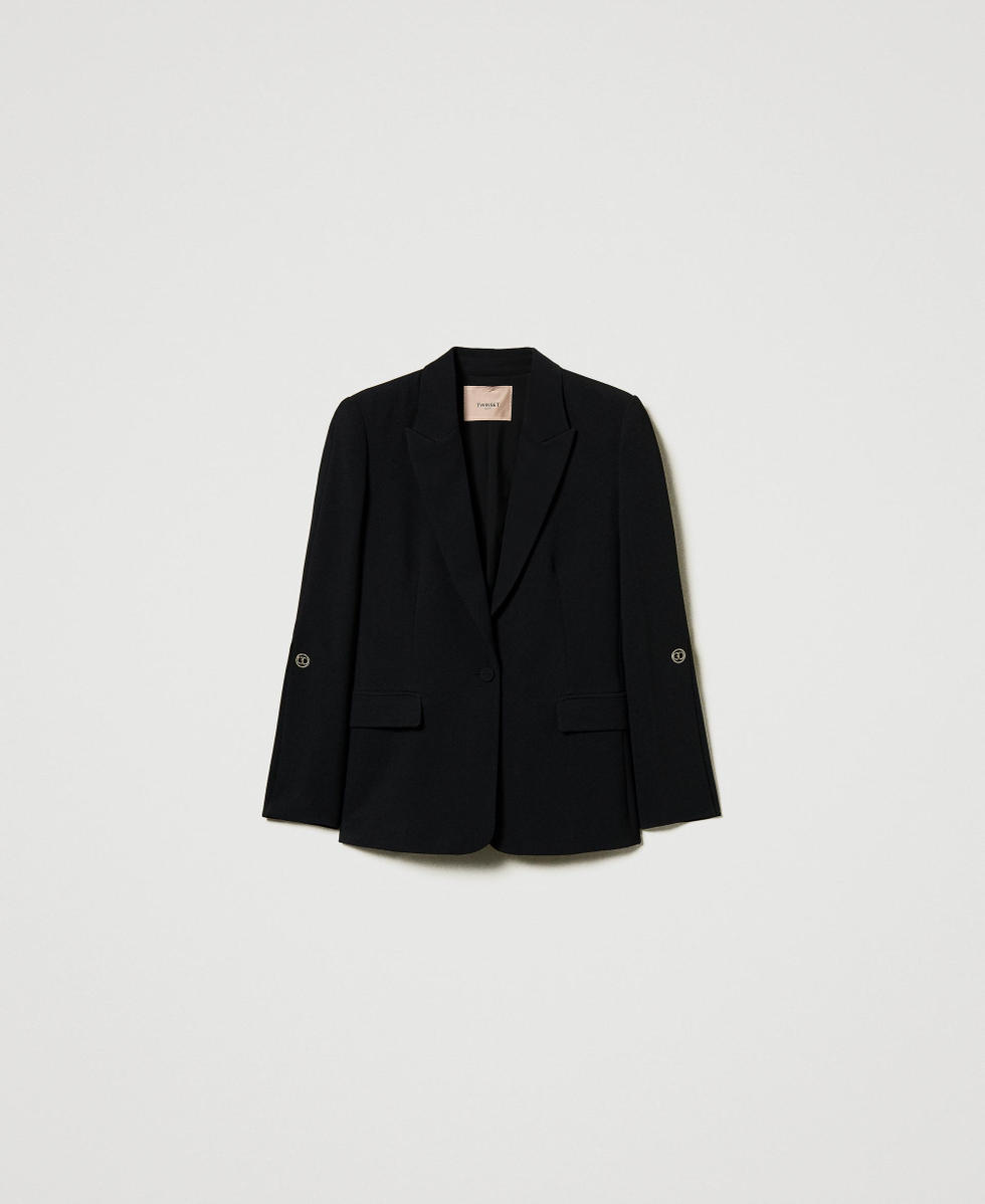 Blazer aus Cr&ecirc;pe-Cady mit Kettenkn&ouml;pfen