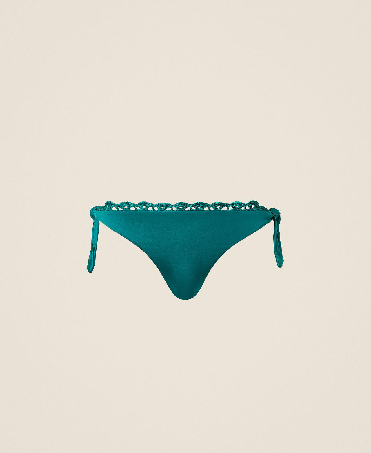 Twinset Beachwear - Bikini thong with crochet detail, "Light Emerald" Green, Size: II