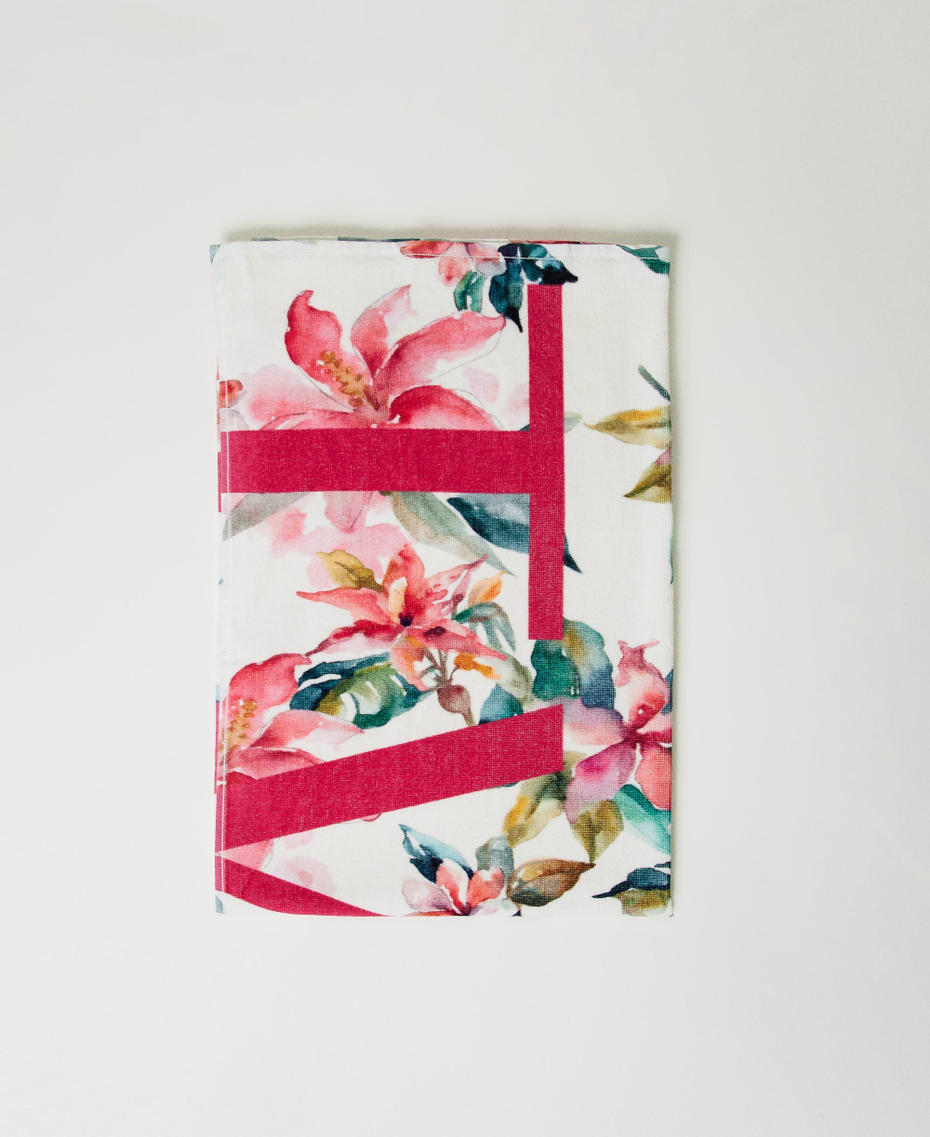 Toalla de playa de rizo con estampado Estampado Flores Nácar / Multicolor Mujer 251LB4BDD_12194_01