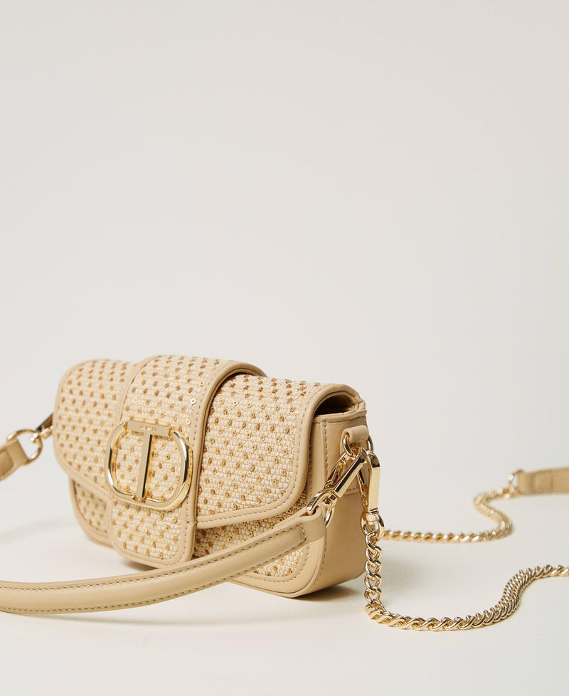 ‘Amie’ shoulder bag with sequins Straw Woman 251TB7190_00193_02