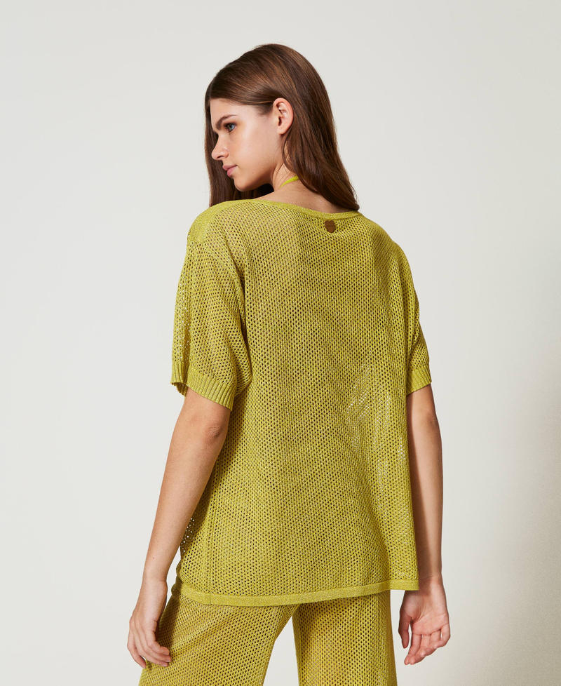 Pull en filet avec logo Yellow Plum Femme 251LB3QAA_12124_03