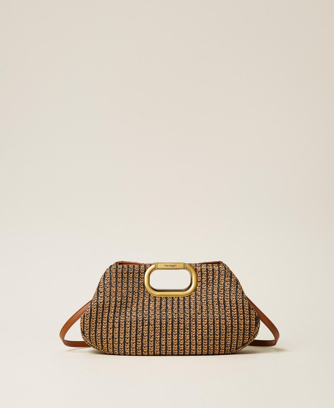 Maxi pochette en paille jacquard