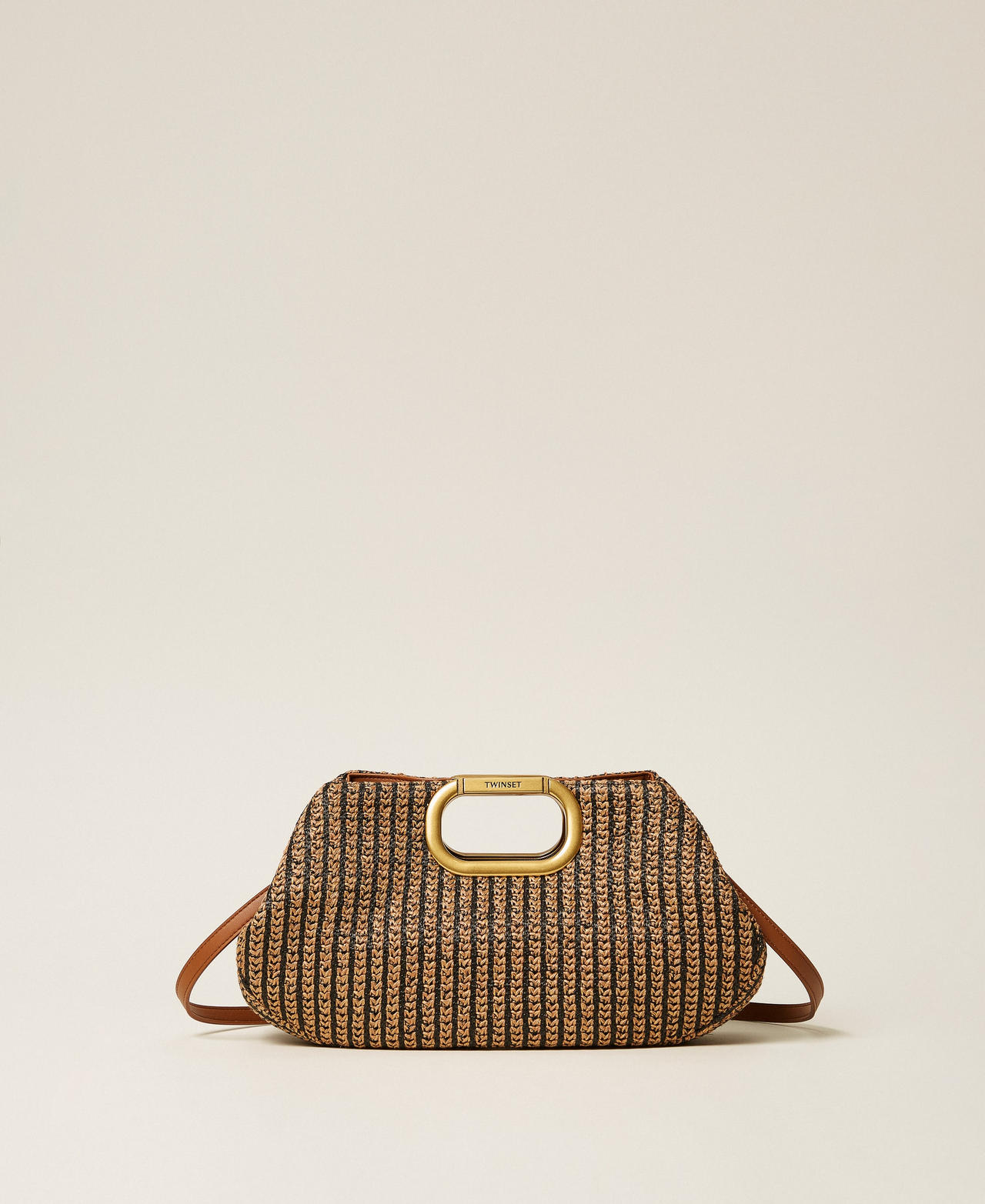 Maxi pochette en paille jacquard
