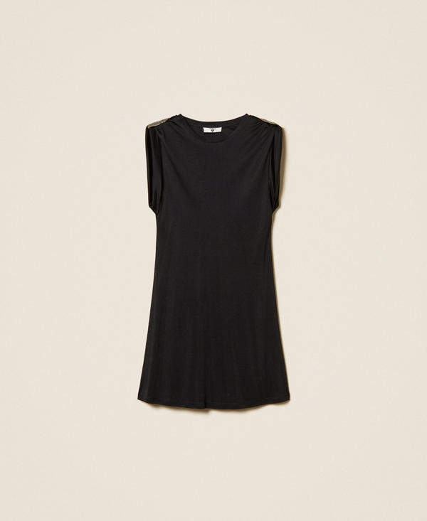 Short dress with sequin embroidery