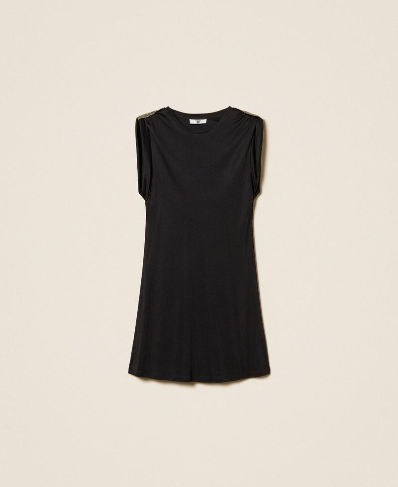 Short dress with sequin embroidery Black Woman 261LB2SBB_00006_S0