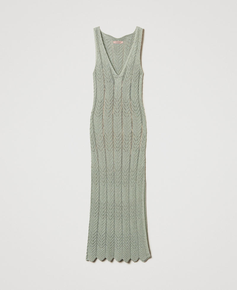 Abito longuette in maglia con lurex Water Green Lurex Donna 251TT319A_12456_S0