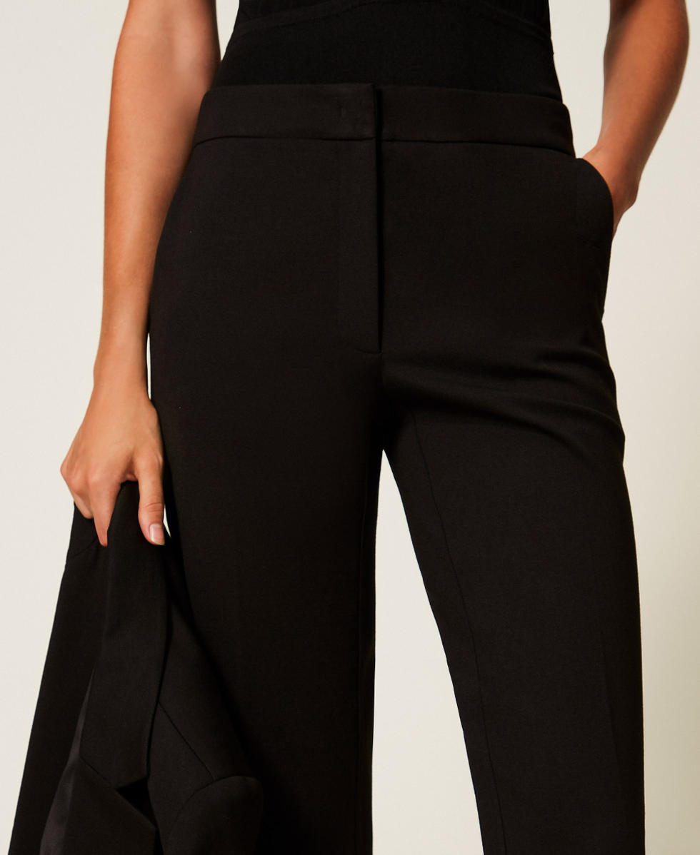 Cigarette trousers with ironed crease Black Woman 252TP2605_00006_04
