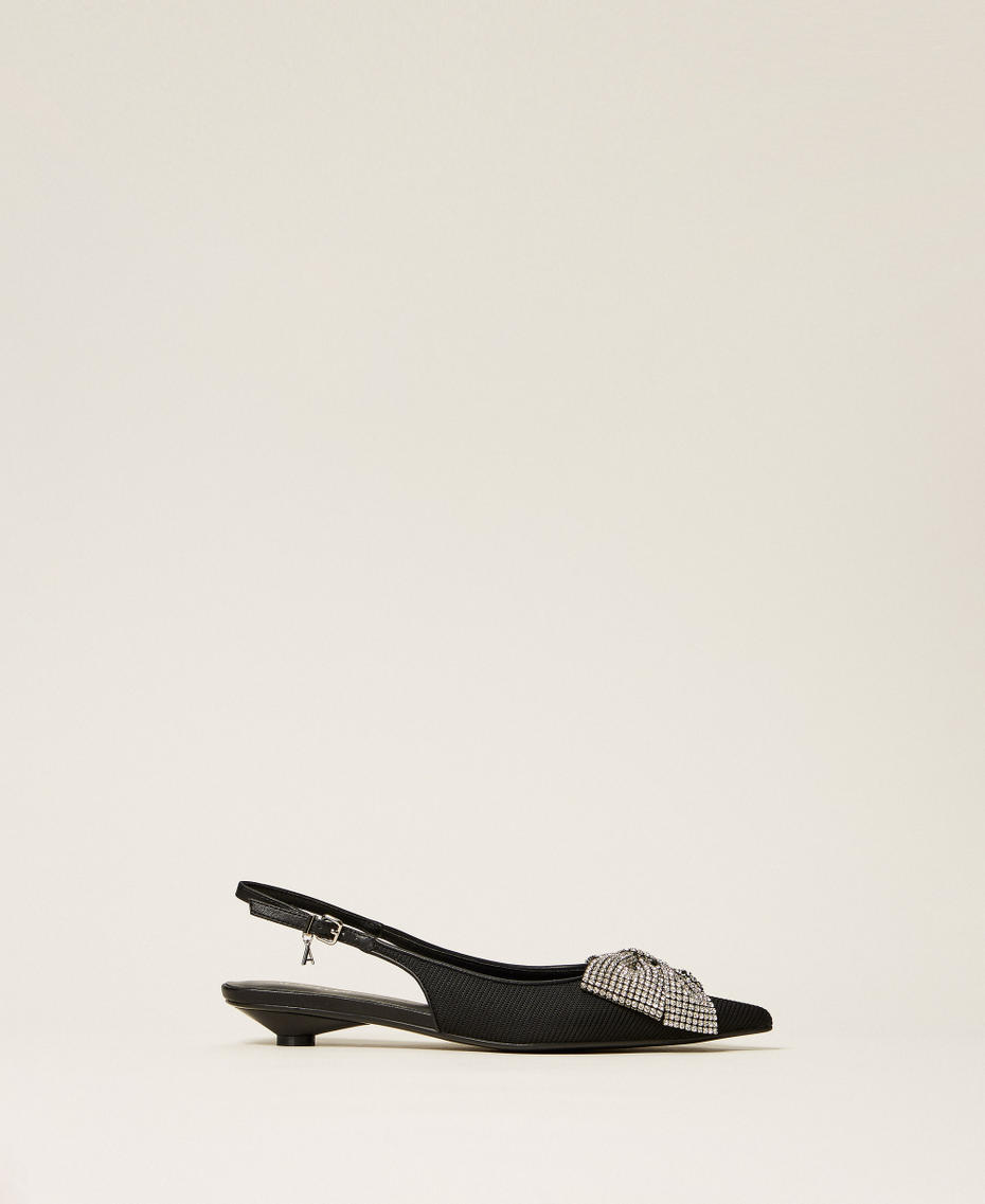 Zapatos de salón destalonados con lazo de strass Negro Mujer 252ACP014_00006_01