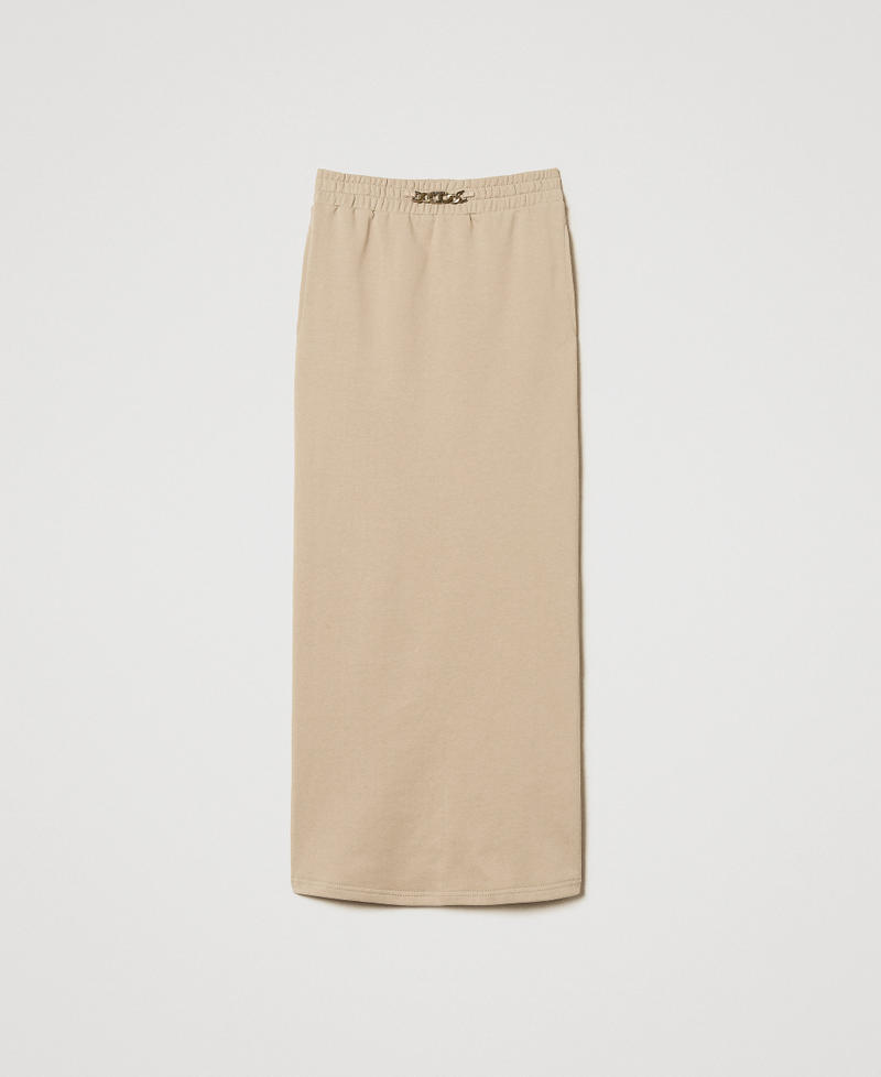 Long skirt with Oval T chain Rope Beige Woman 251TE2072_12145_S0
