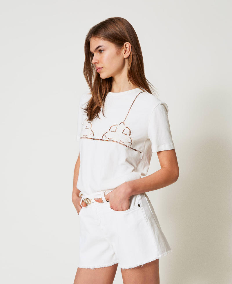 T-shirt with openwork embroidery White Snow Woman 251TT2290_00282_02