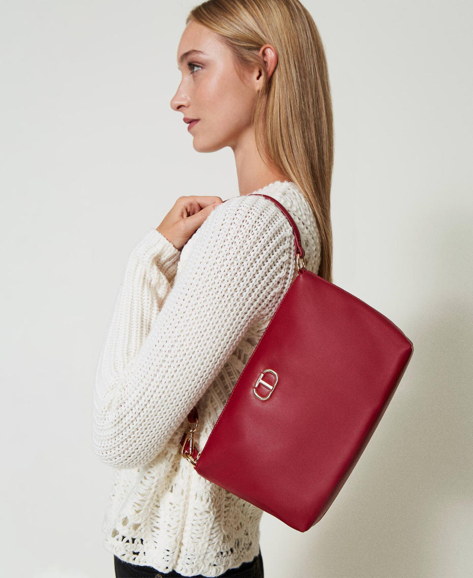&lsquo;Mignon&rsquo; shoulder bag with Oval T Venetian Red Woman 242TD8380_00740_S0