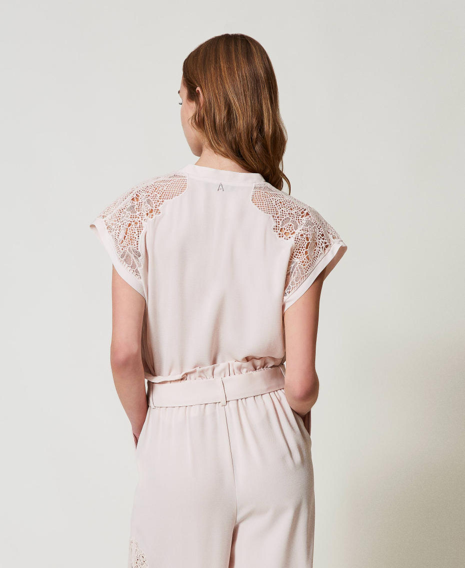 Camicia in twill con ricamo Rosa Tender Pink Donna 251AP2421_00619_02