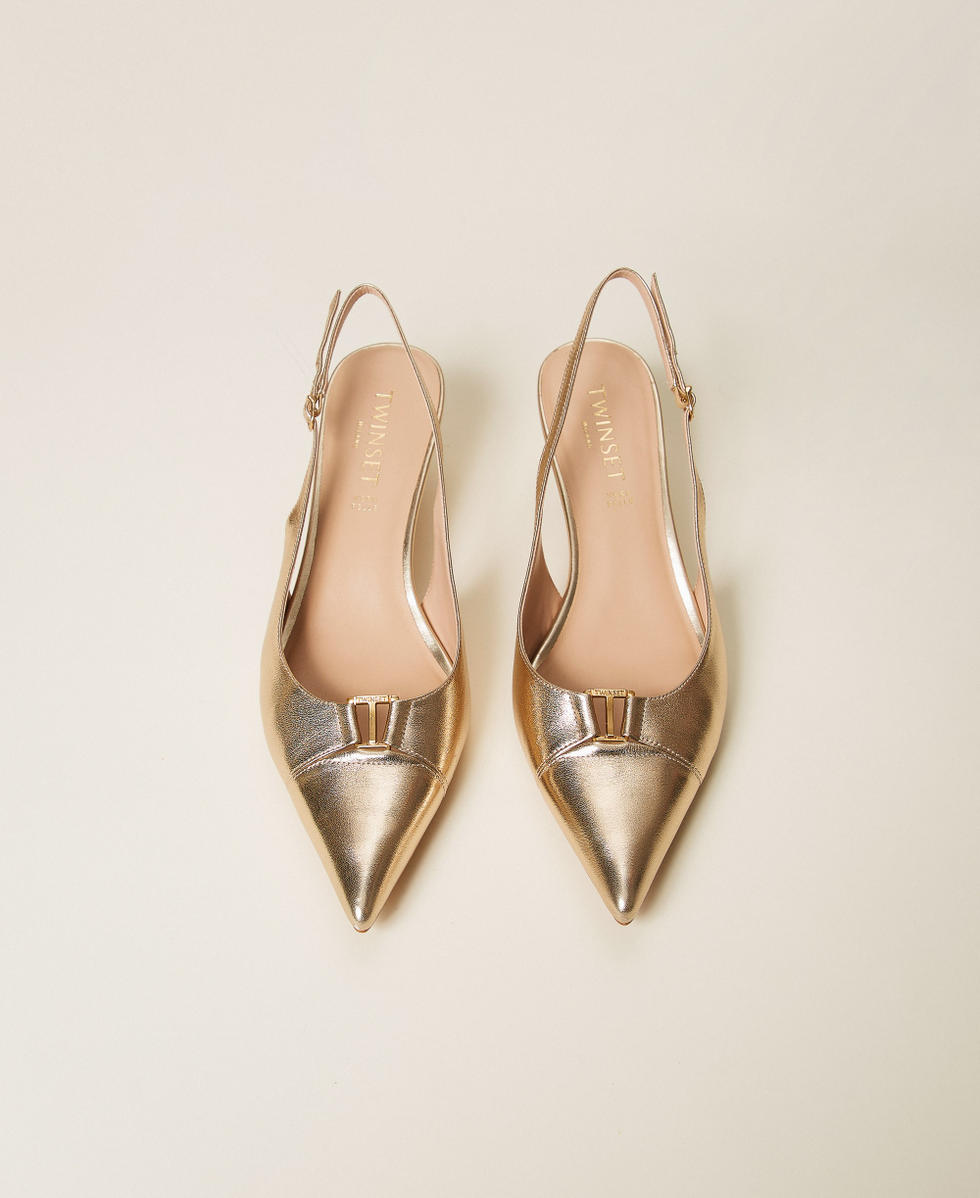 Leather sling backs Platinum Woman 261TCP034_10363_04