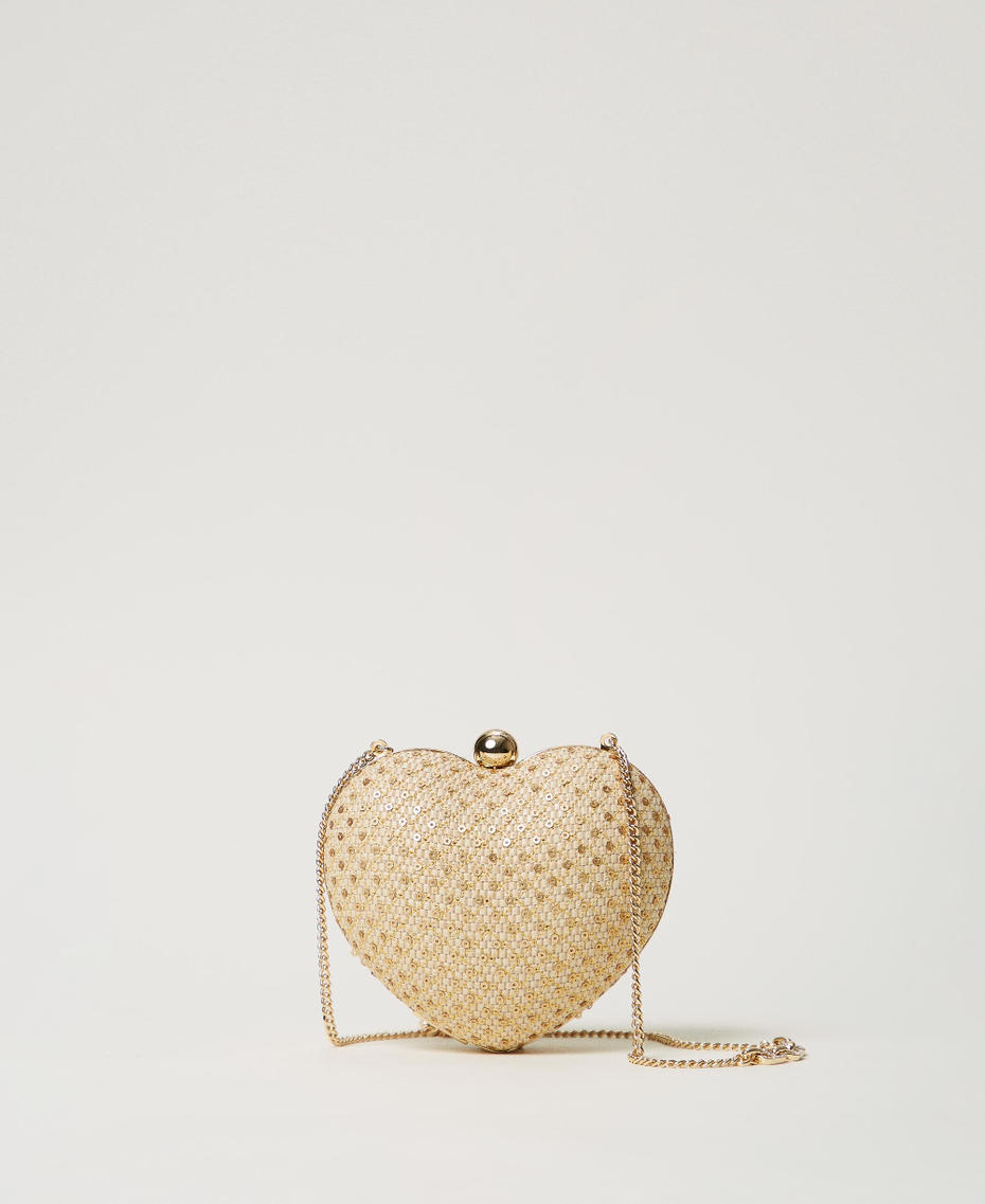 Borsa clutch 'Coup de Coeur' con paillettes Paglia Donna 251TB7200_00193_01