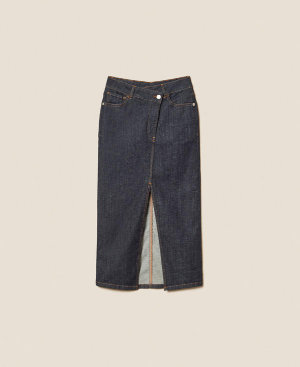 Denim midi skirt