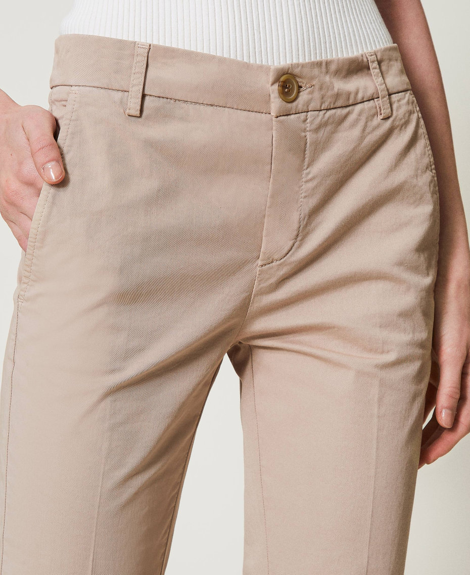Flared twill trousers Rope Beige Woman 251TP2685_12145_04