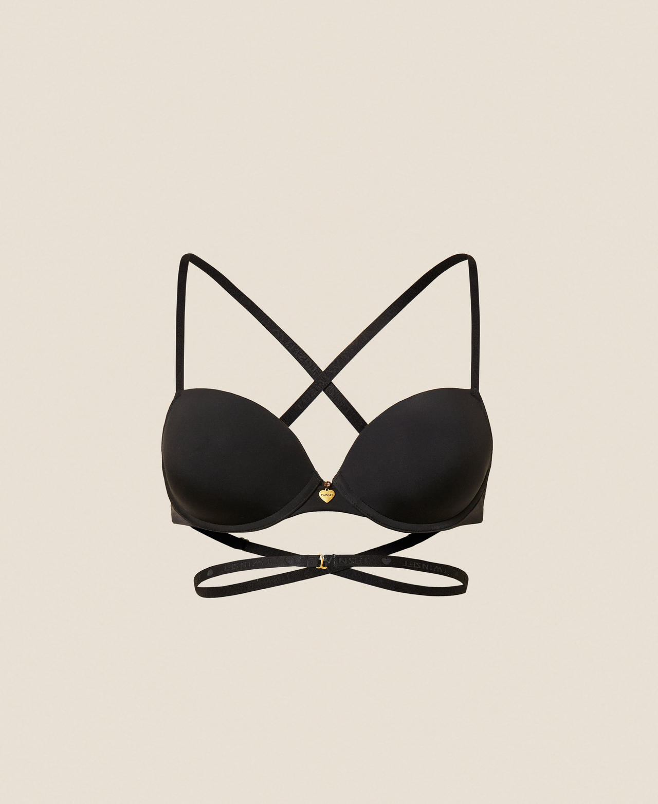 Twinset Women's Black Charmeuse Push-Up Bra