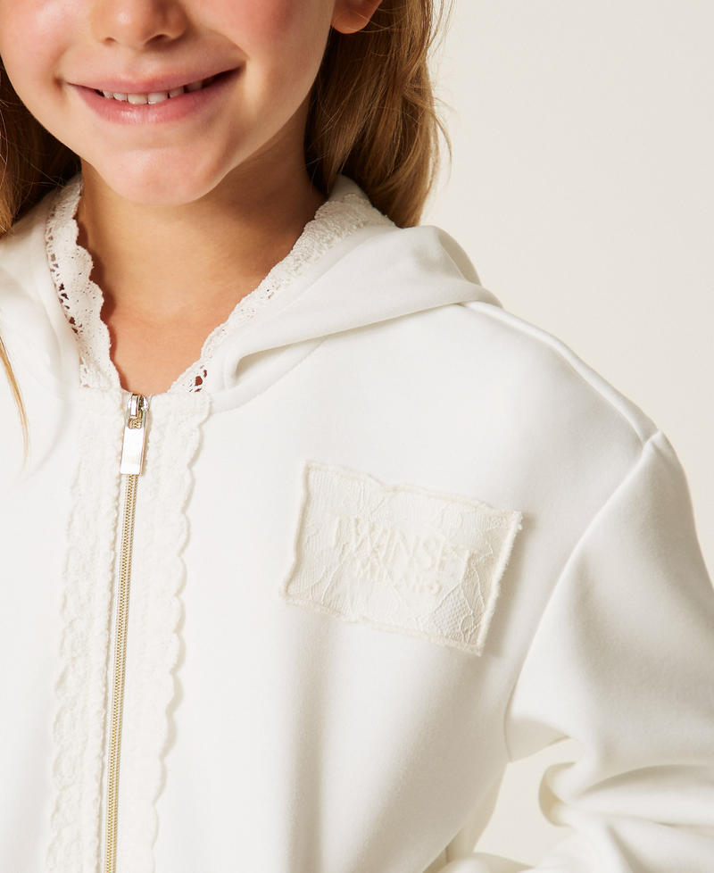 Baby&acute;s scuba sweatshirt with lace White Snow Girl 262GB210C_00282_04