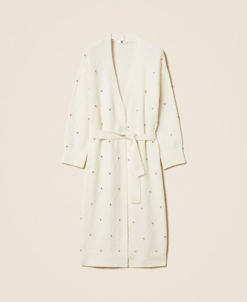 Long diamond cardigan with embroidery Off White Woman 252LL3ACC_00526_S0