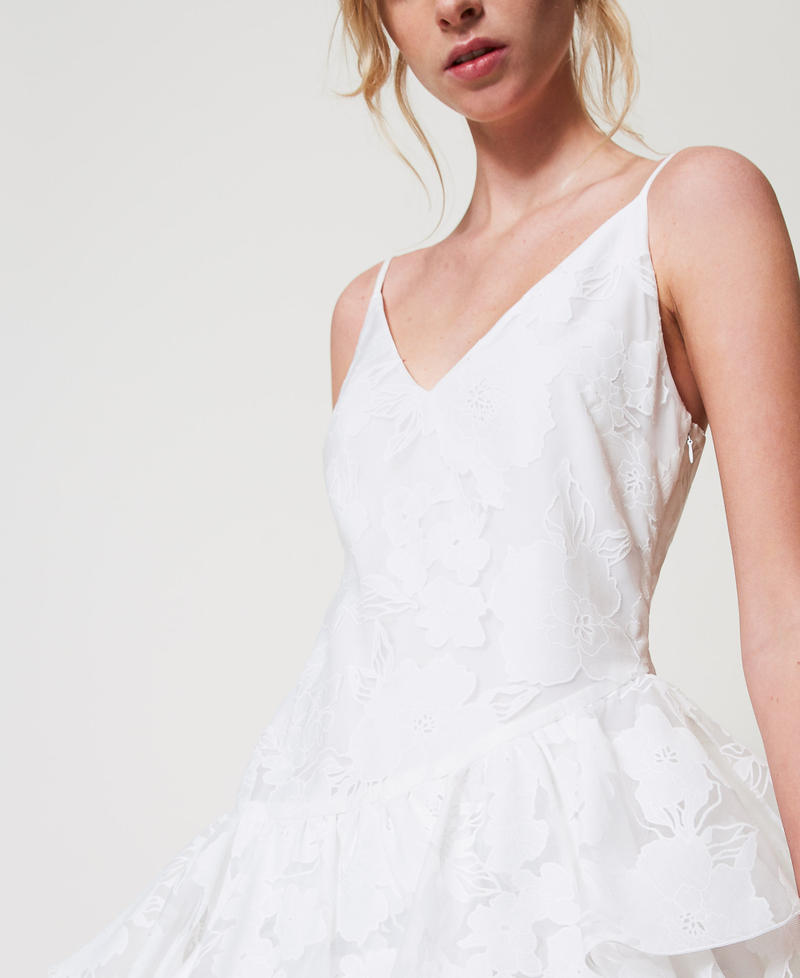 Short fil coup&eacute; organza dress "Papers" White Woman 251AP2410_00840_03