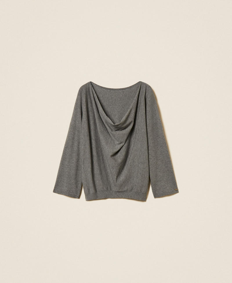 Dual-use maxi jumper Mid Grey Melange Woman 262TP3Q11_12838_S0