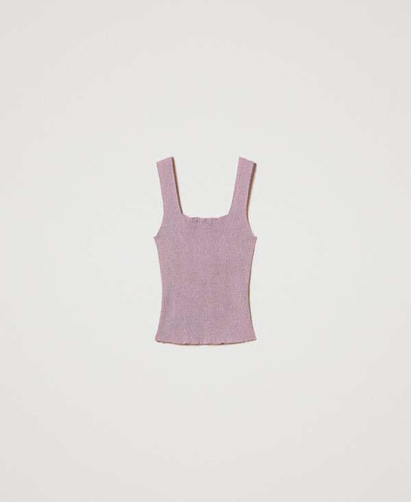Linen-blend knit top