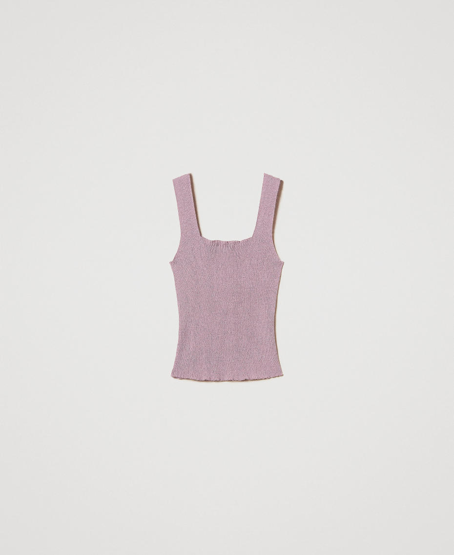 Linen-blend knit top Wisteria Lurex Woman 251TT3147_12475_S0