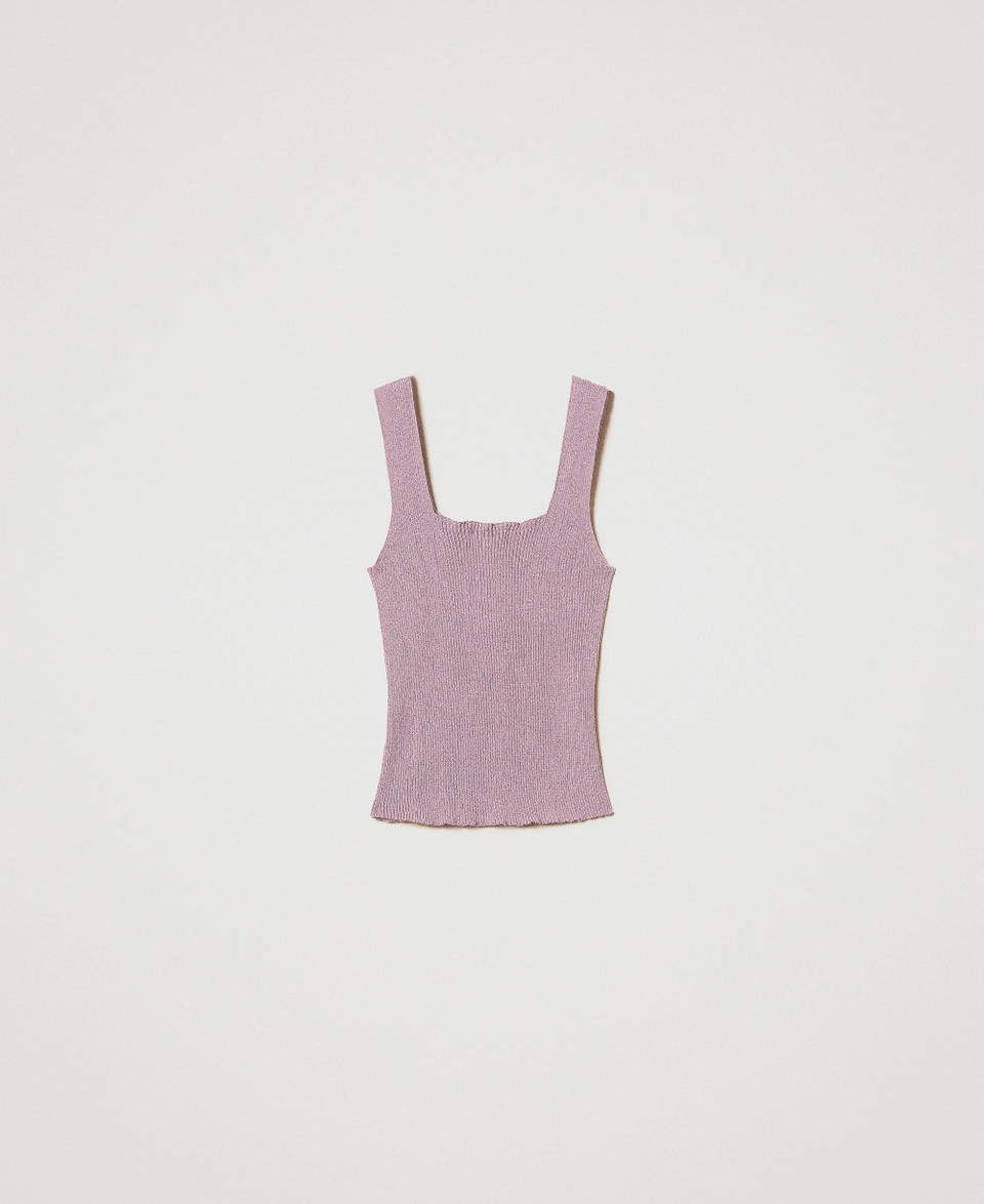 Linen-blend knit top Wisteria Lurex Woman 251TT3147_12475_S0