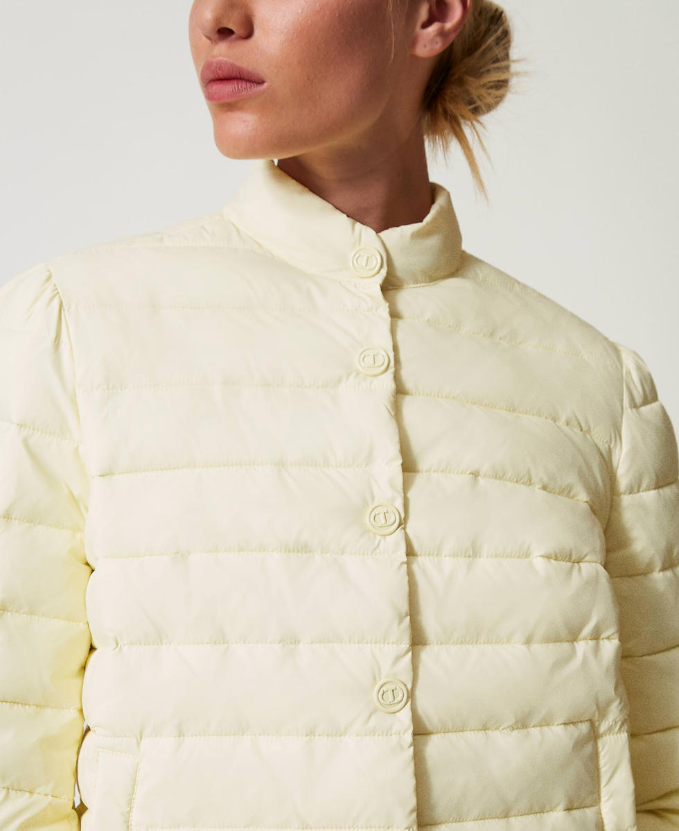 Lightweight puffer jacket with logo buttons Vanilla Woman 251TP2030_12143_04