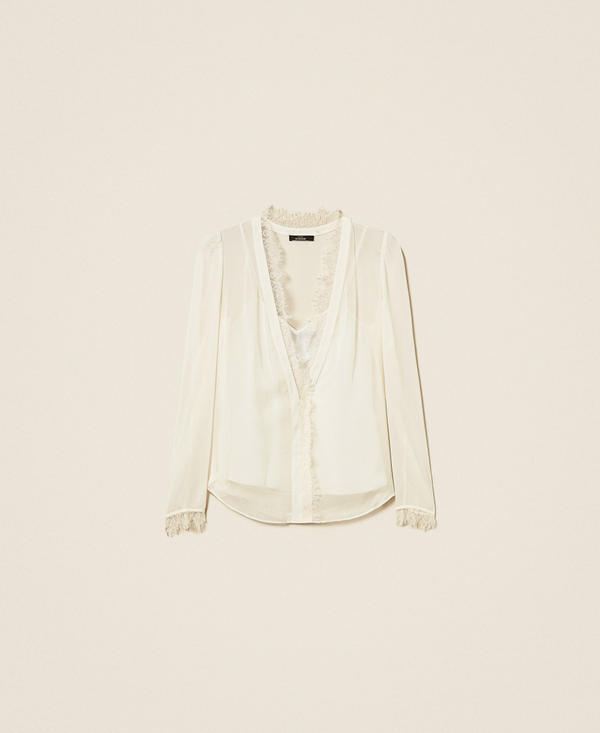 Georgette blouse with lace