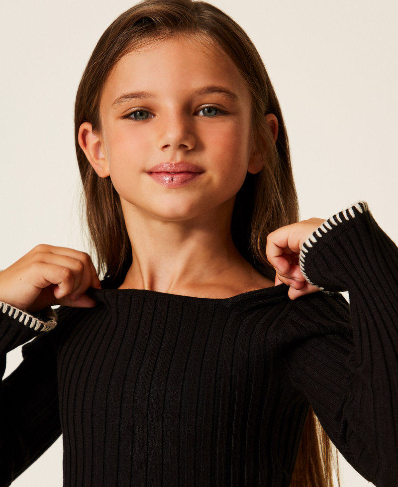 Short rib knit dress Black Girl 252GJ3093_00006_04