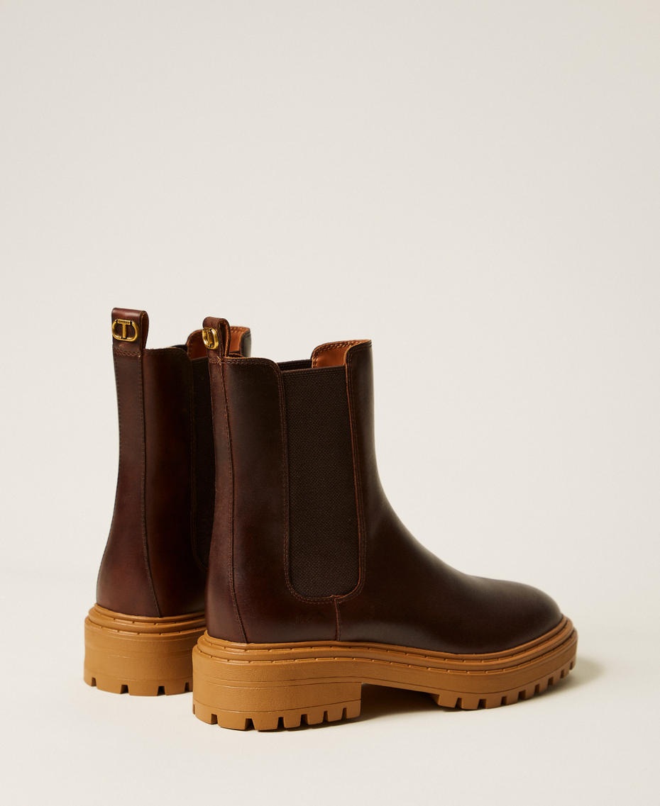 Leather Chelsea boots Coffee Woman 252TGT194_00203_03