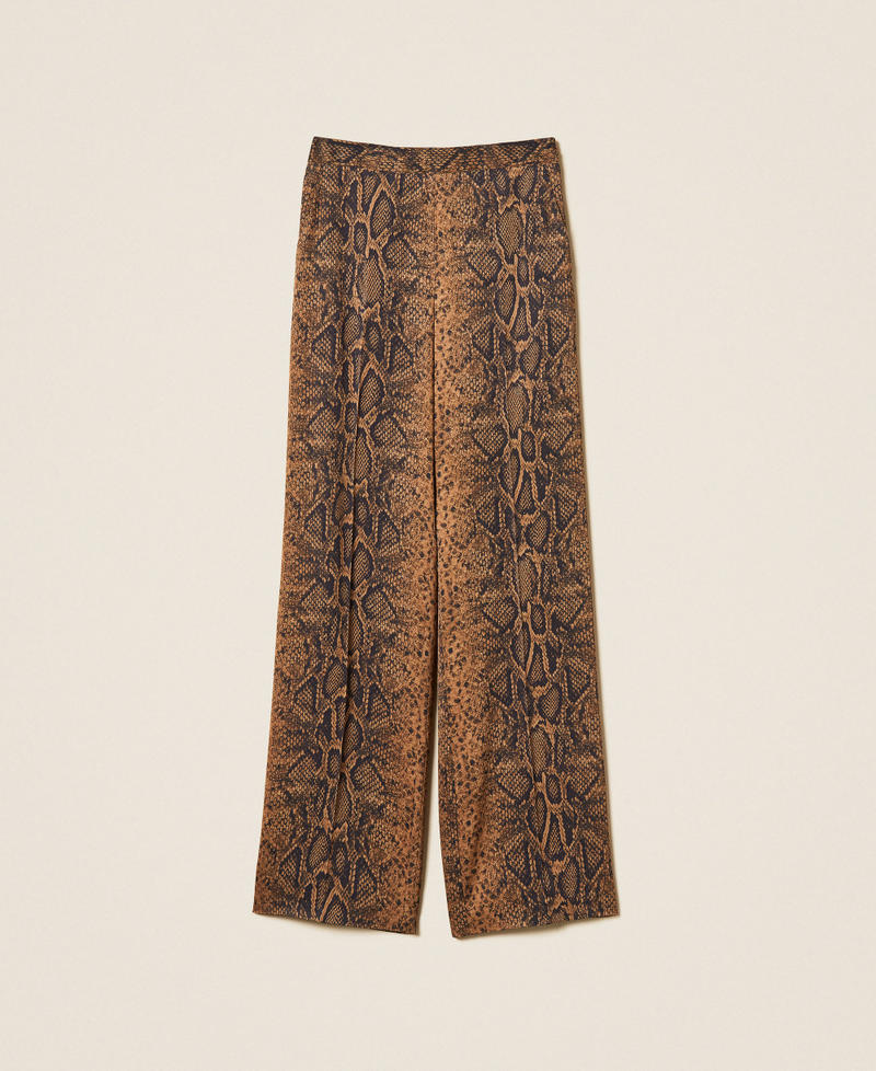 Pantaloni ampi a stampa python Stampa Python Marrone "Nut" / Black Donna 262TT2591_14141_S0
