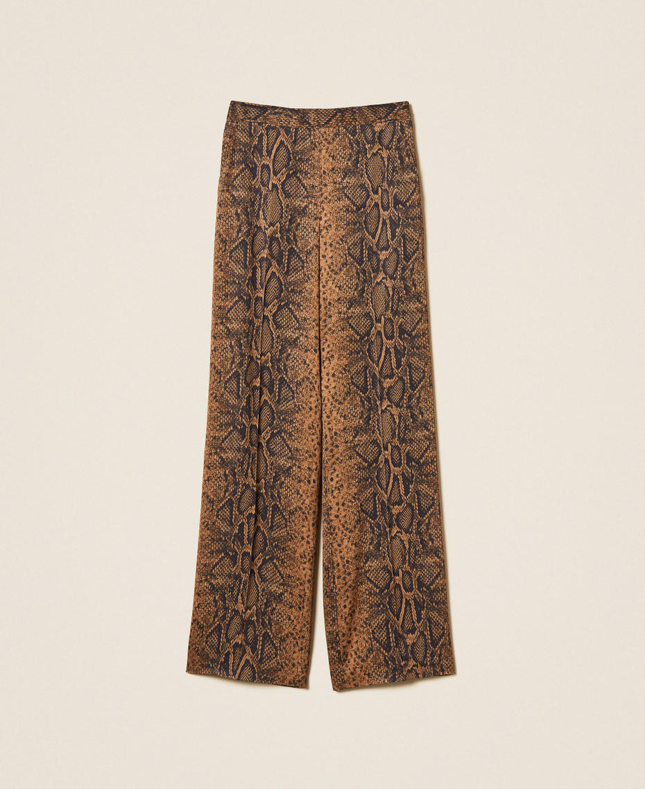 Pantaloni ampi a stampa python Stampa Python Marrone "Nut" / Black Donna 262TT2591_14141_S0