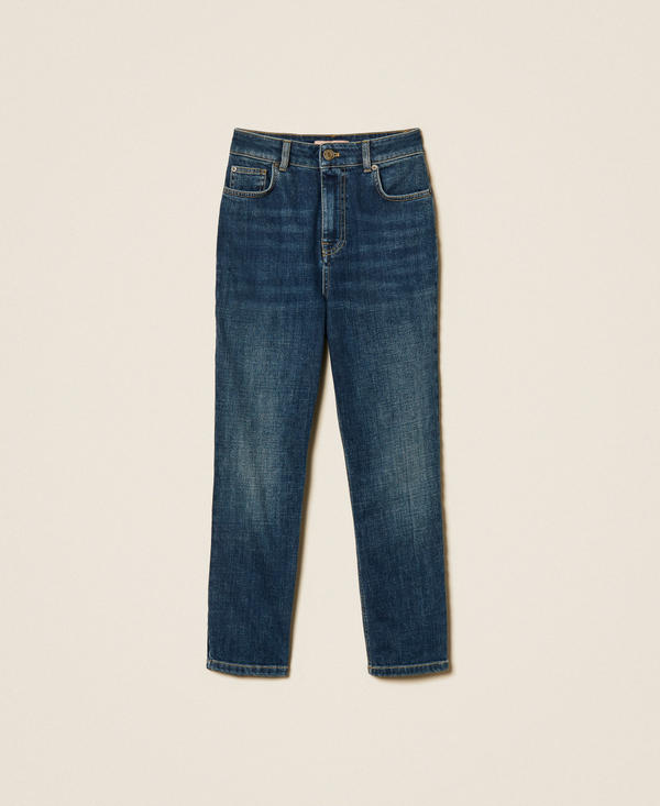 Dżinsy cropped z pięcioma kieszeniami