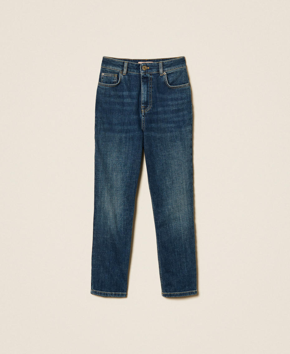 Five-pocket cropped jeans "Mid Denim" Blue Woman 261TP2690_01611_S0