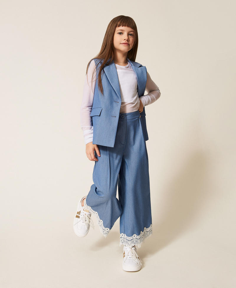 End-on-end cloth trousers with lace Skyline Girl 261GJ2Q14_04614_01