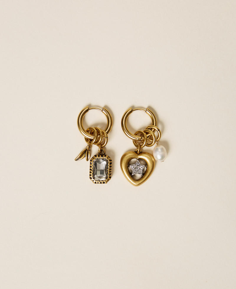 Hoop earrings with pendants Natural Old Gold Woman 262TO5391_13015_01