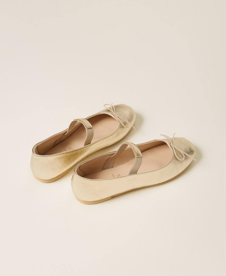 Mary Jane leather ballet flats Platinum Girl 261GCJ022_10363_03